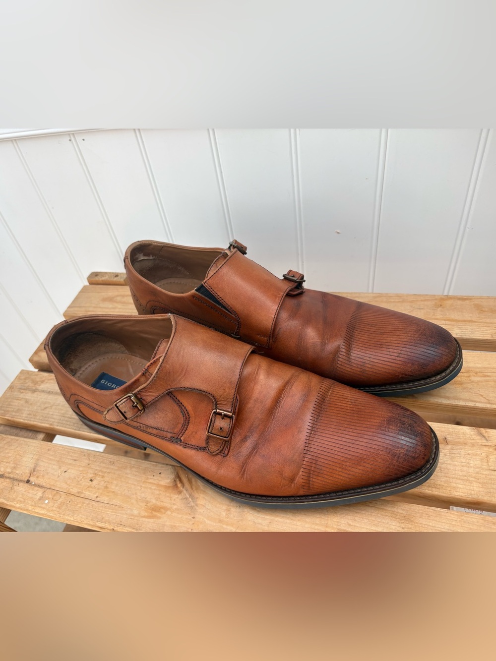 Giorgio Brutini Men's Double Monk Strap Oxfords - Brown